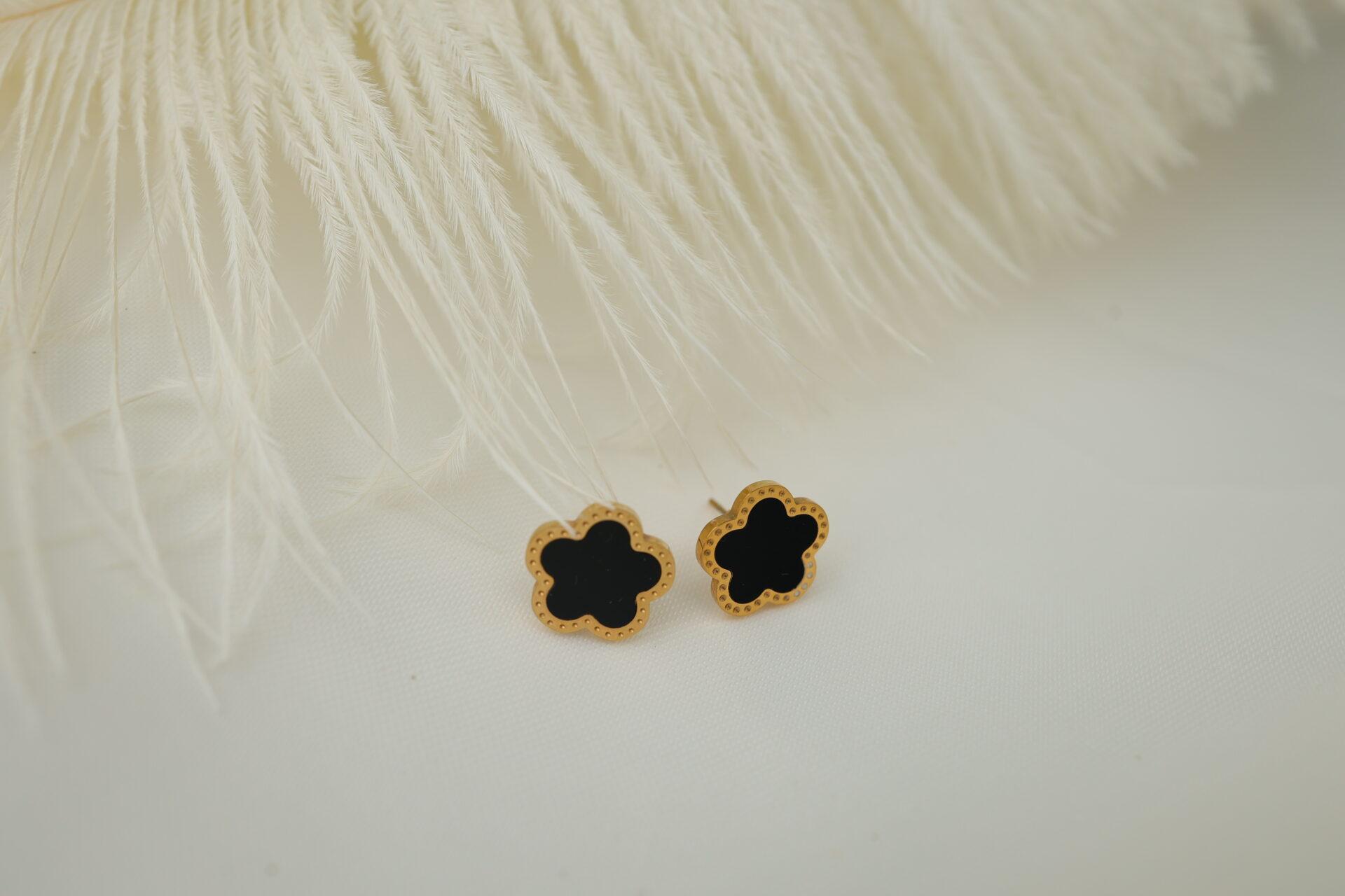 Edelstahl Ohrstecker schwarz