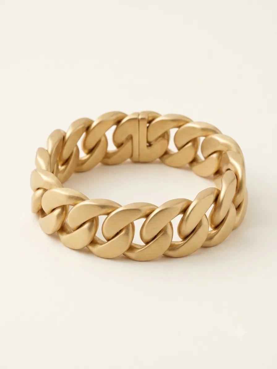 Statement-Gliederarmband in Mattgold
