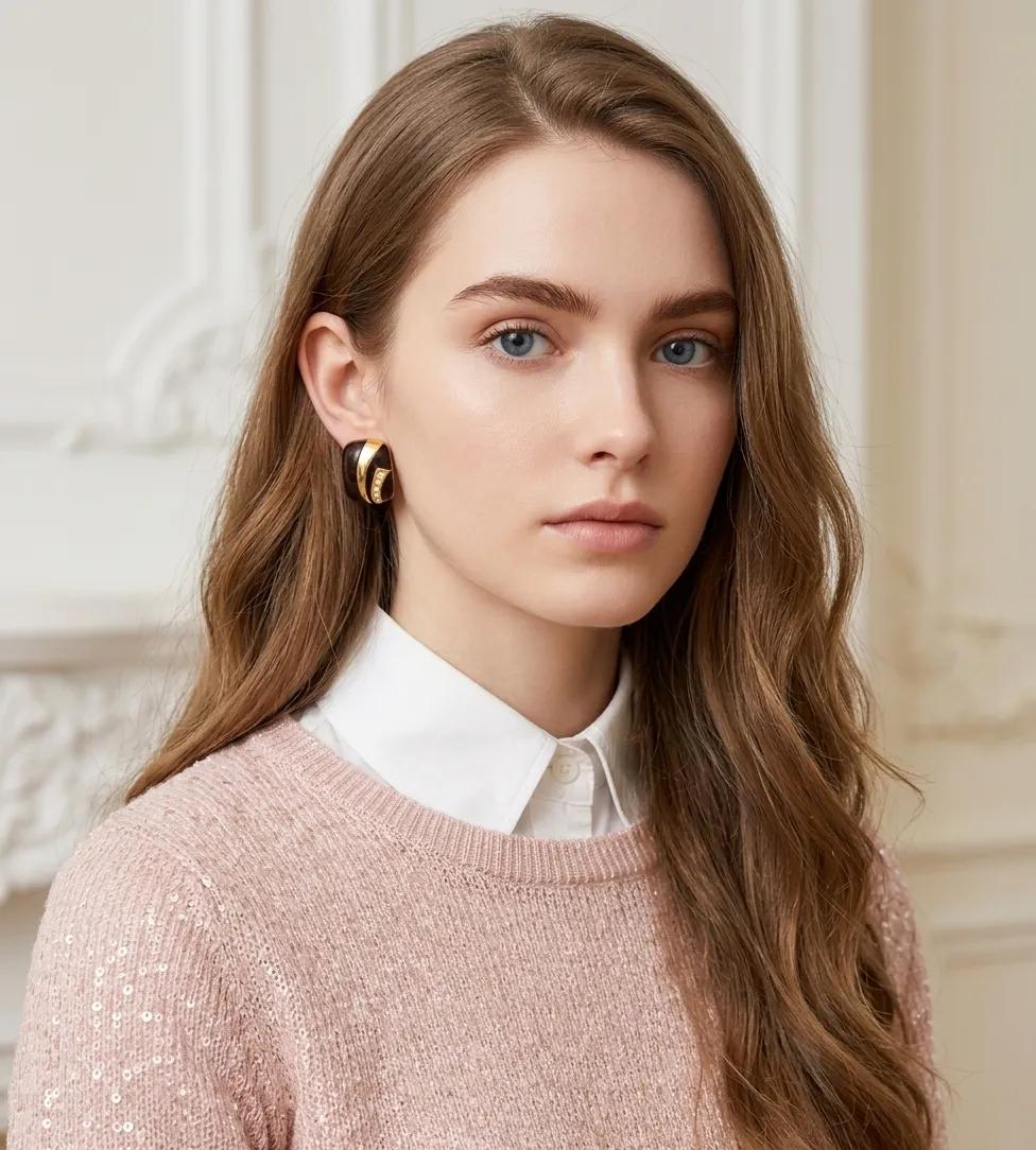 Glamouröse Statement-Ohrringe mit Strass Detail 2