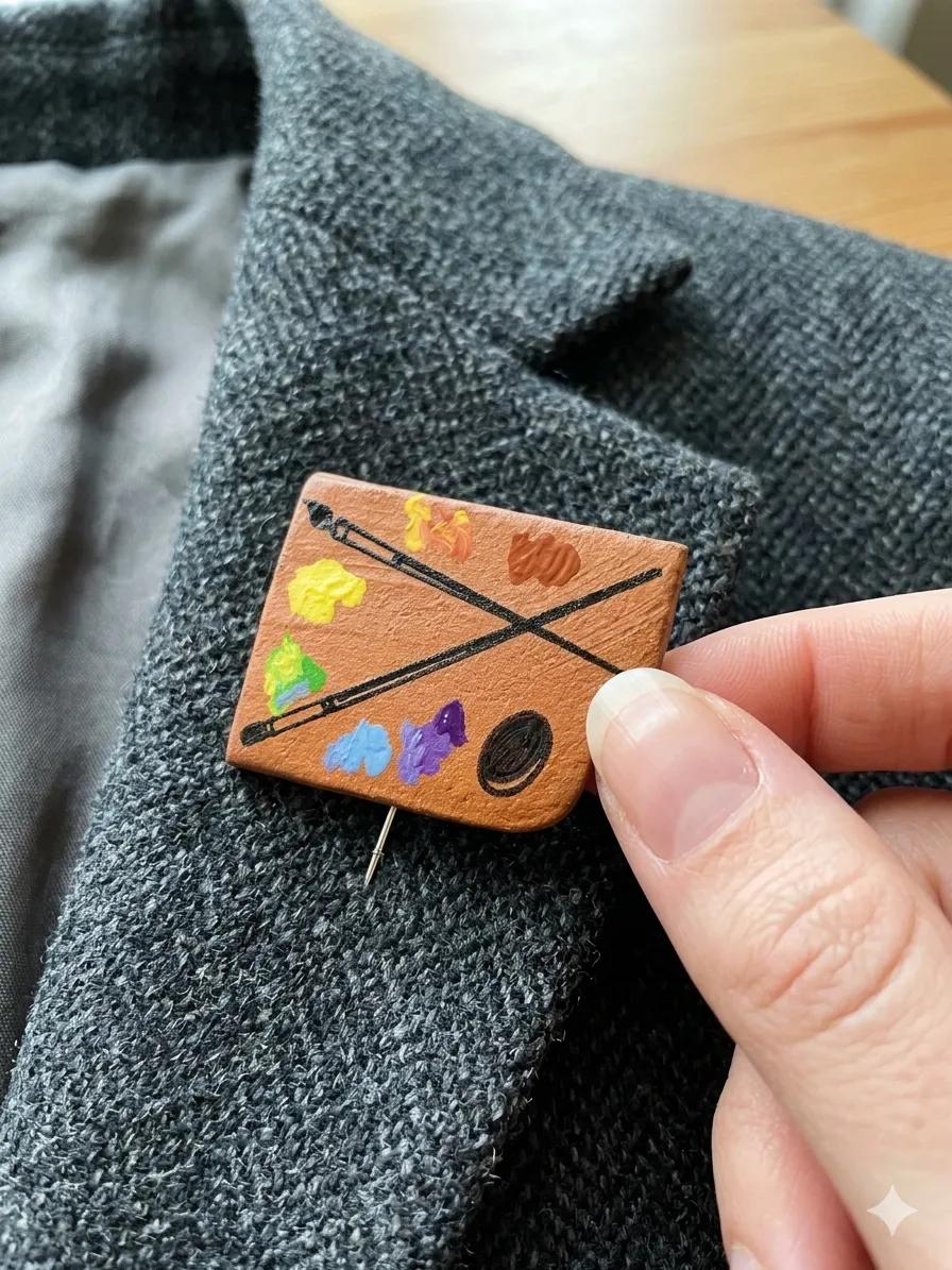 Künstler-Malerpalette Brosche Detail 2
