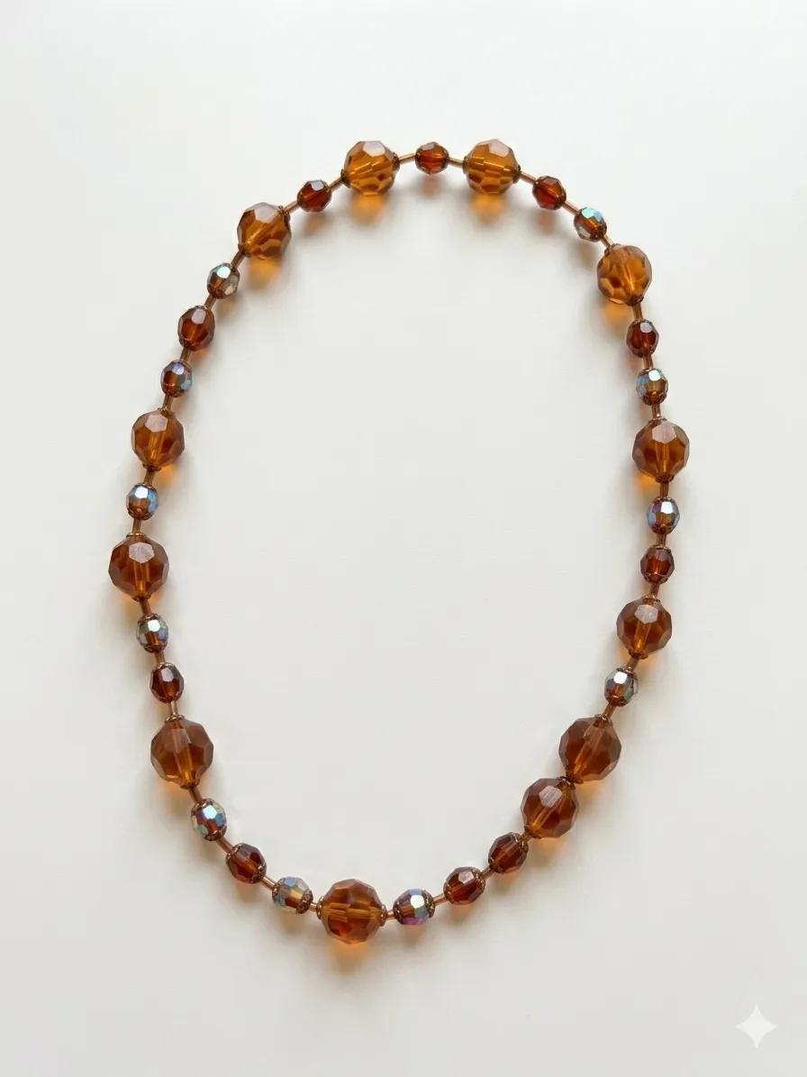 Vintage-Kristallkette „Amber Glow“