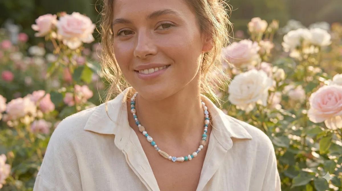 Eklektische Statement-Kette "Riviera Dreams" Detail 2