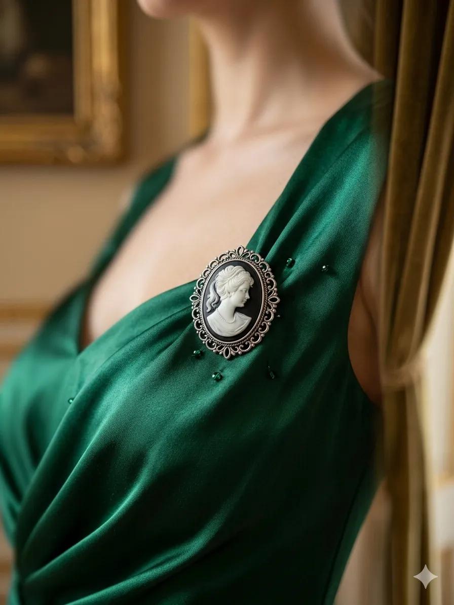 Vintage-Kamee-Brosche Detail 2