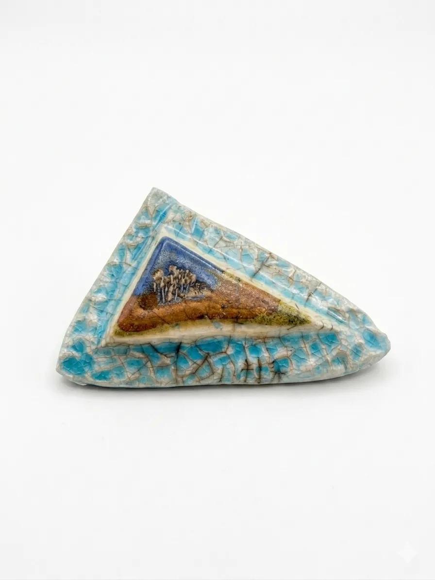 Keramik-Brosche „Miniatur-Landschaft“