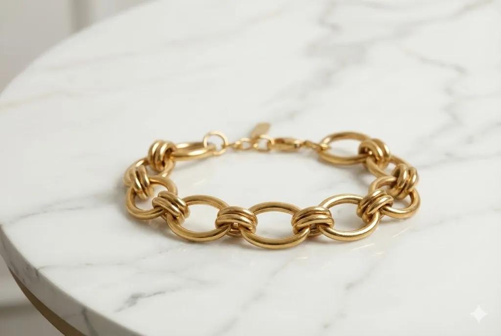 Das Statement-Kettenarmband in Gold