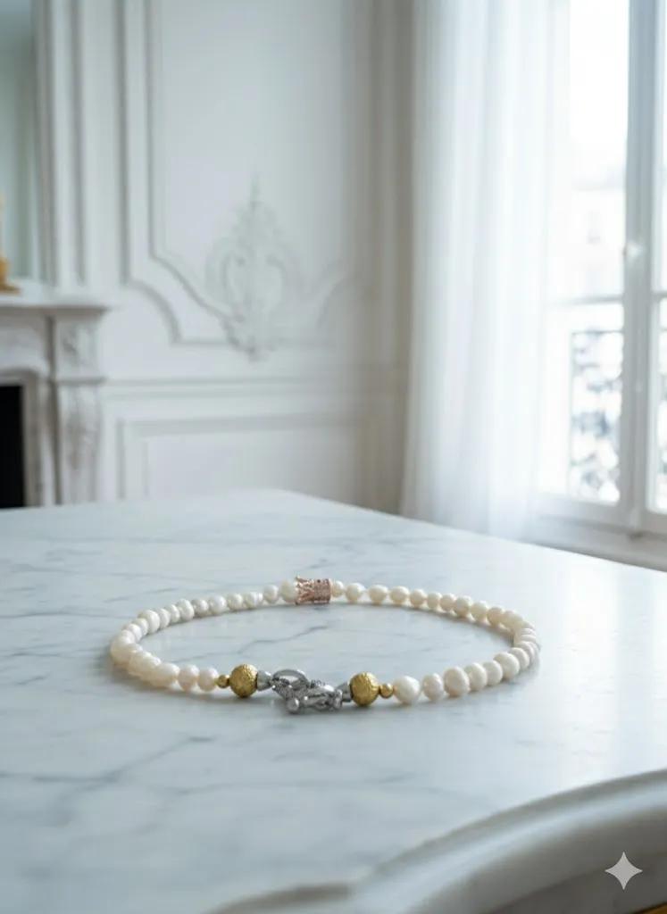 Collier „Lumière“ (Perlenkette mit Akzent-Verschluss)