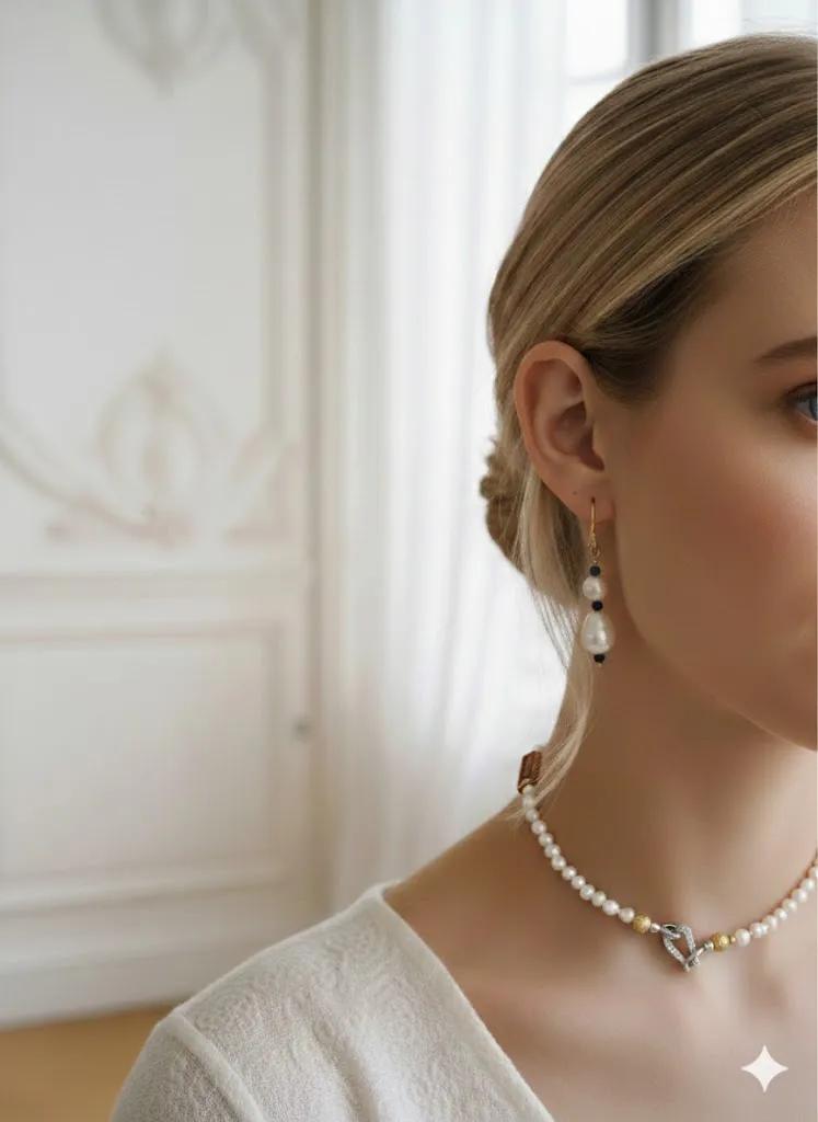 Collier „Lumière“ (Perlenkette mit Akzent-Verschluss) Detail 2