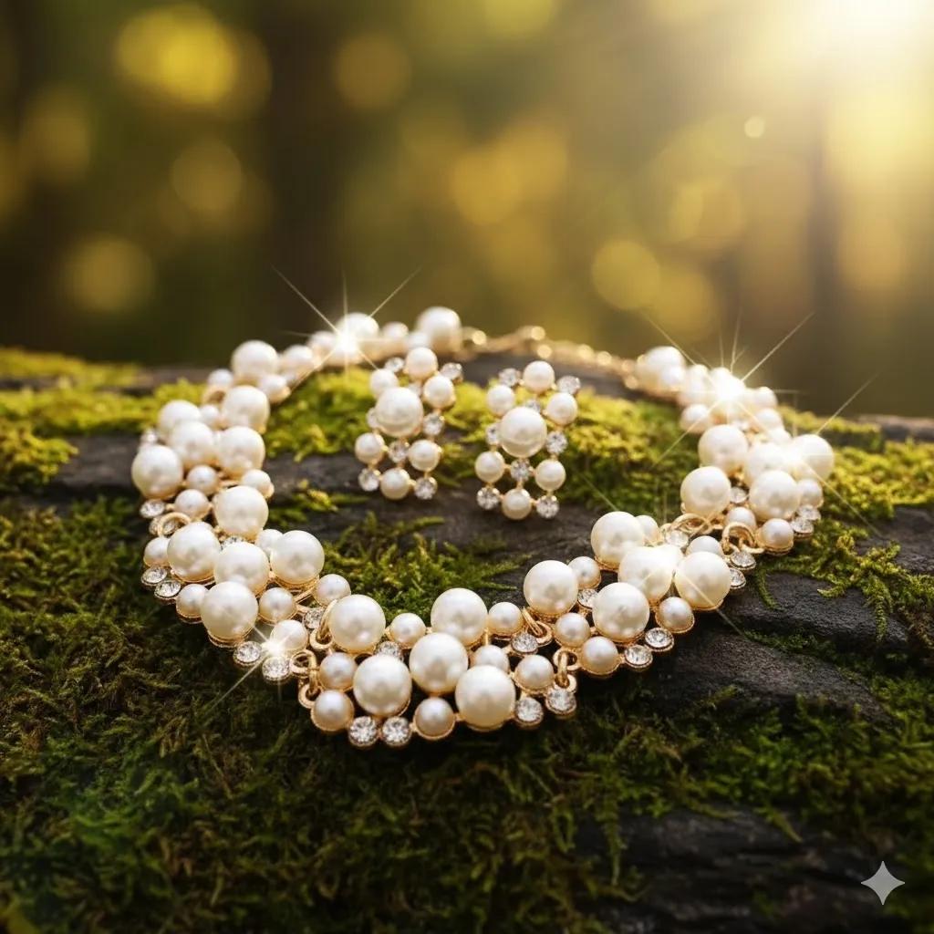 Braut-Set „Royal Pearl Blossom“ Detail 2