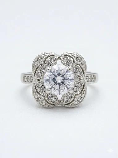 Vintage-Ring „Floral Halo“