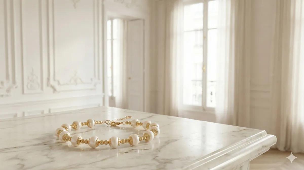 Zartes Perlenarmband "Lumière"