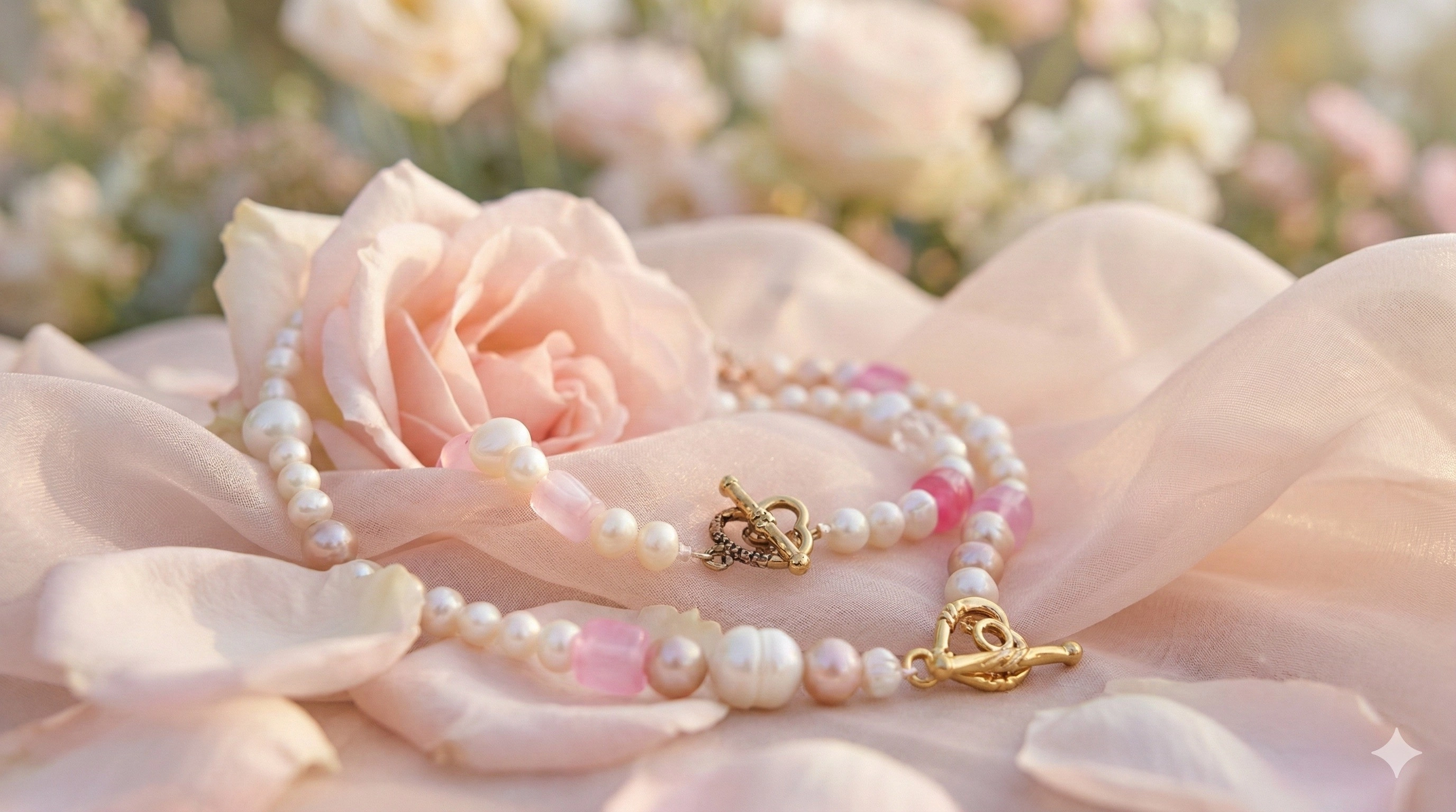 Perle mit leuchtenden Farbakzenten & Herz-Verschluss