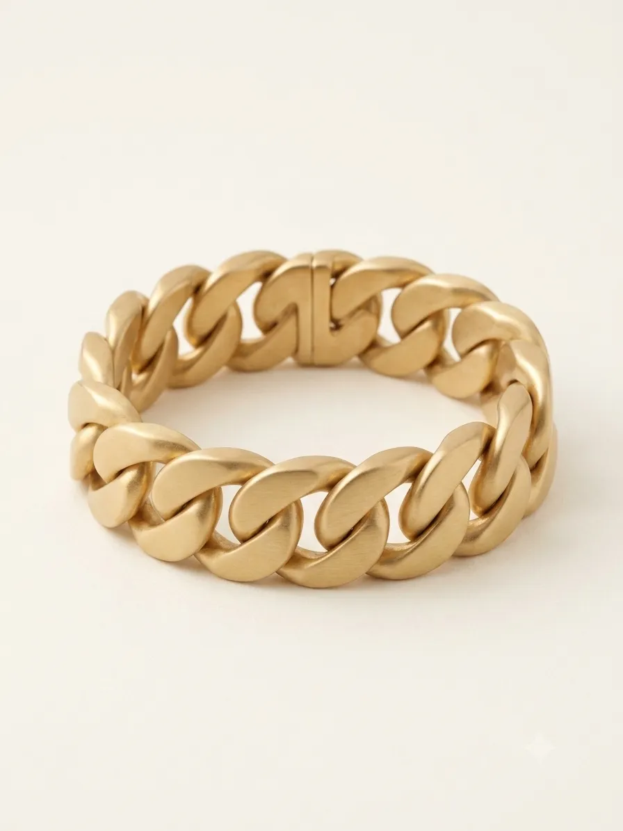 Statement-Gliederarmband in Mattgold