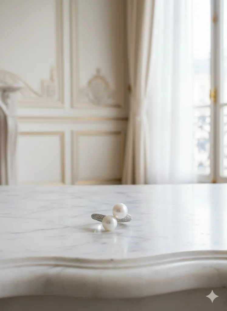 Eleganter Perlenring "Duo Éclat"  Bild 2