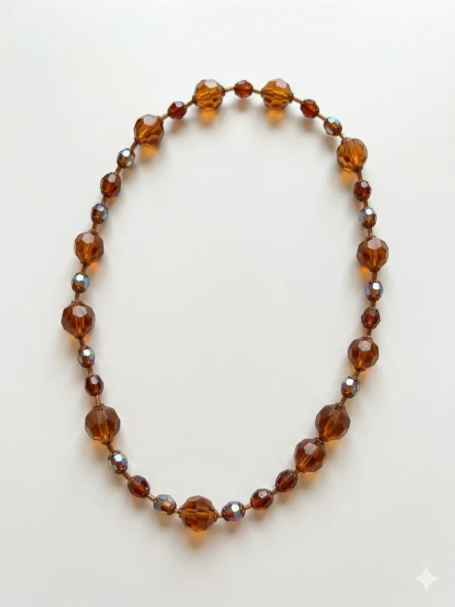 Titel: Vintage-Kristallkette „Amber Glow“