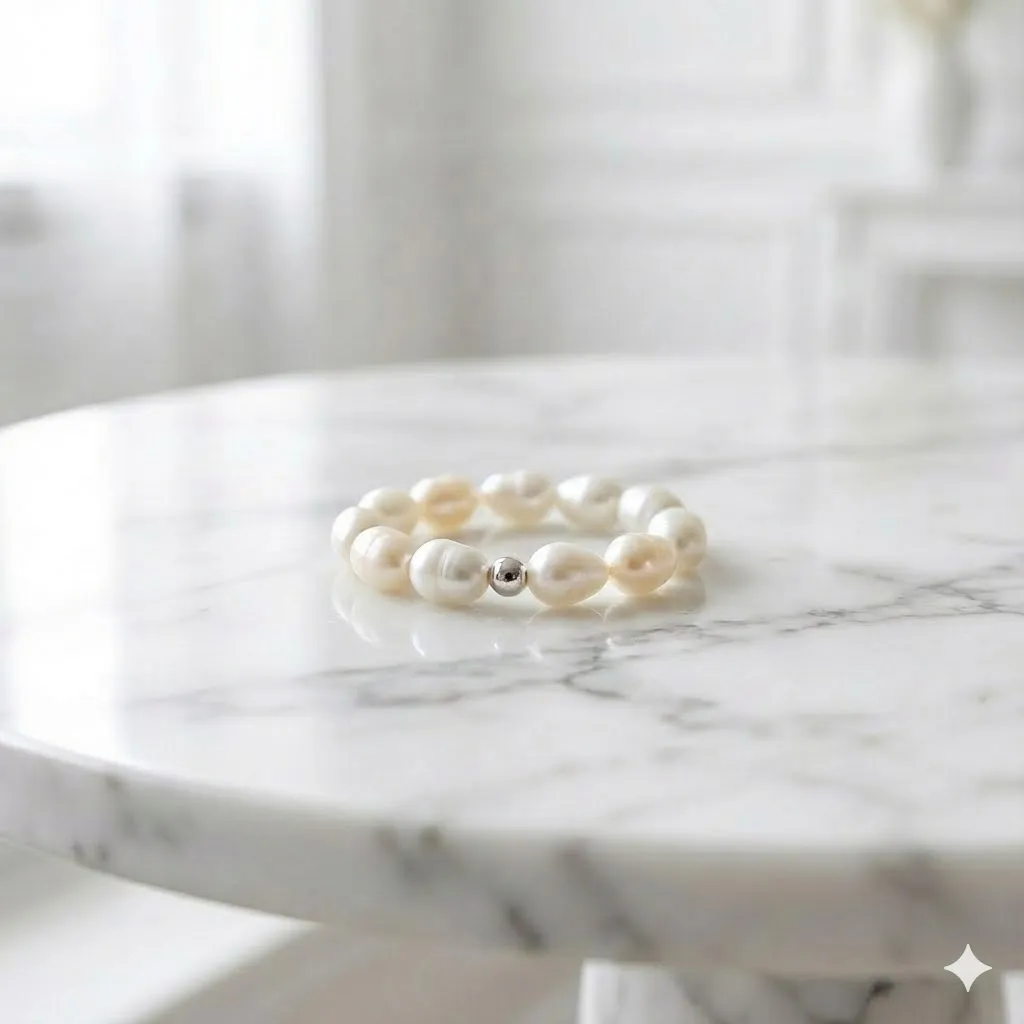 Pearl & Silver Armband Bild 2