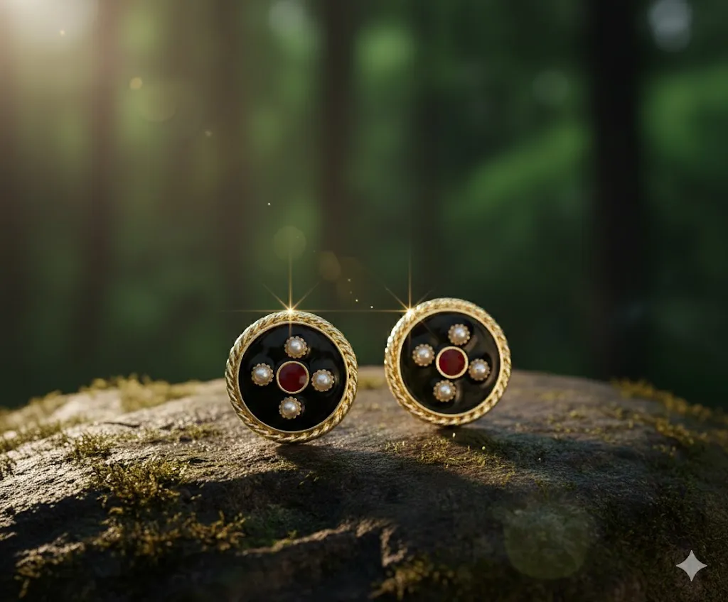 Vintage-Ohrstecker „Royal Medallion“ Bild 2