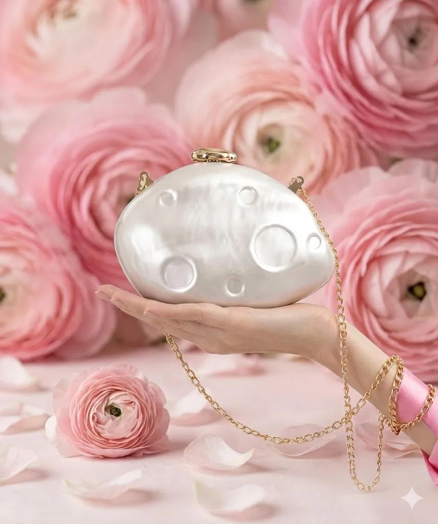 Elegante Perlmutt-Clutch „Luna“ Detail 2