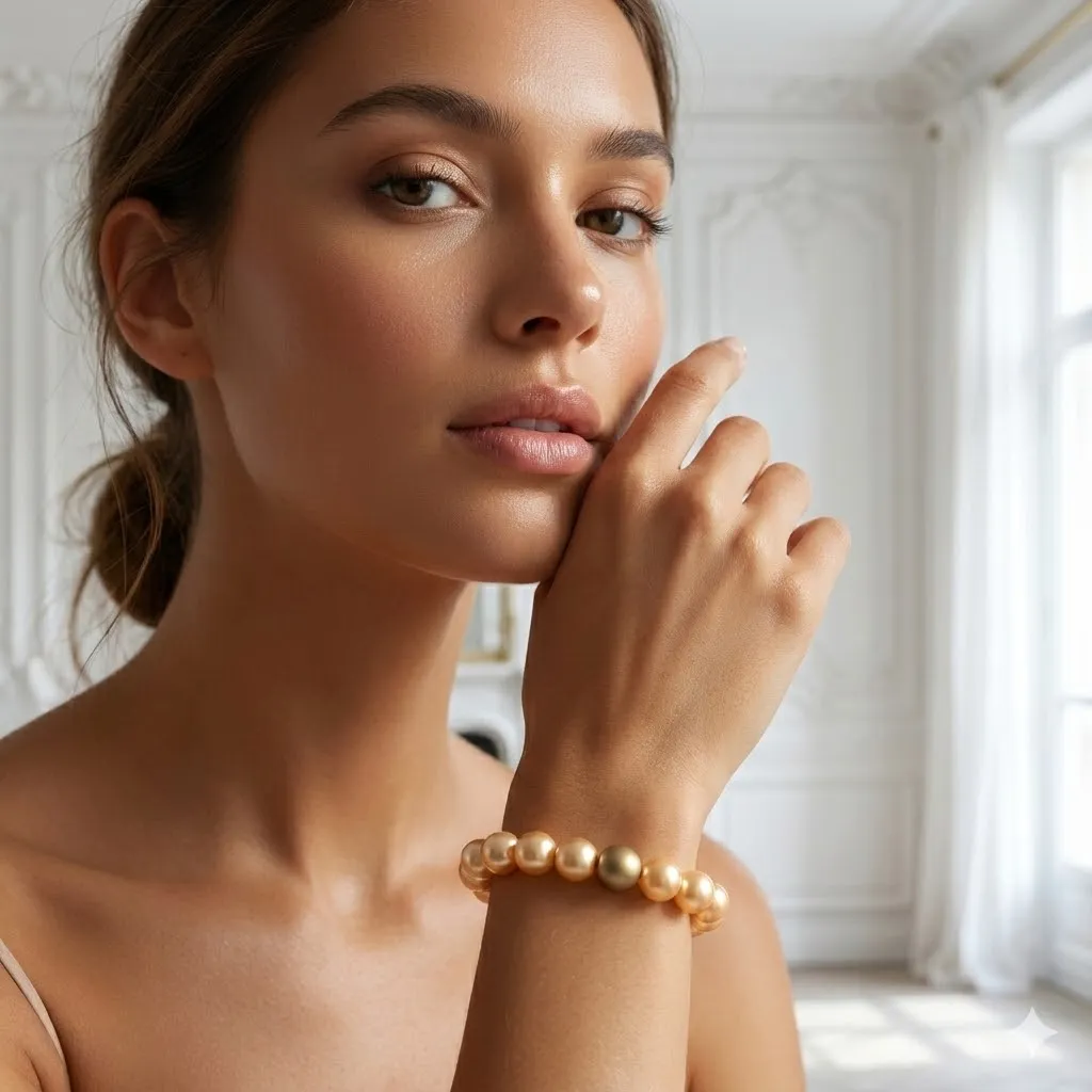 Perlenarmband "Golden Sun"  Bild 2