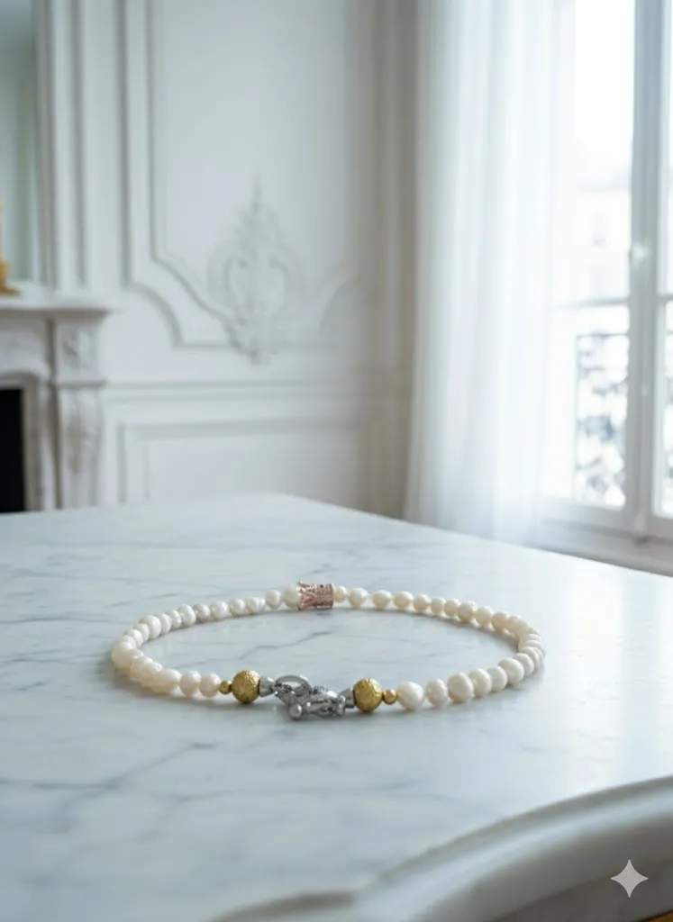 Collier „Lumière“ (Perlenkette mit Akzent-Verschluss)