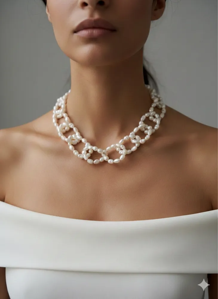  Barocke Pracht – Gliederkette aus echten Süßwasserperlen
