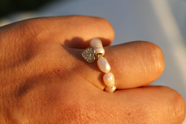 Herz Perle Dehnbarer Flexibler Ring - Image 6
