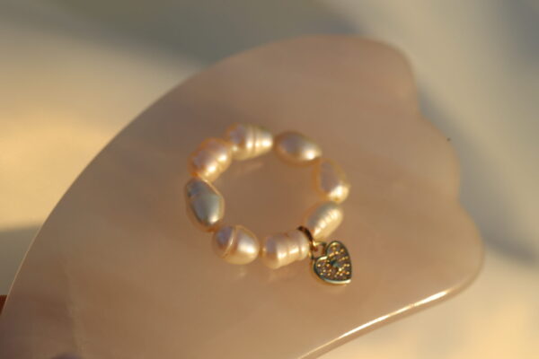 Herz Perle Dehnbarer Flexibler Ring - Image 4