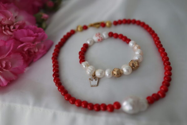Elegantes Schmuckset "Royal Red" - Halskette & Armband - Image 3