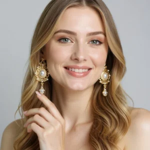 Elegante Vintage-Ohrringe mit Perlendetails